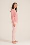Women's Pink Buttoned Collar Long Sleeve Pajama Set Pc9270-S-V2 - 4