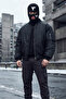 Knitted Unisex Gun Broken Heart Embroidered Balaclava Black - 6