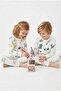Unisex Children's Paintable Patterned 100% Cotton Single Jersey Fabric Long Sleeve Pajama Set - 5