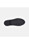 Women's Black Leather Loafer with Metal Buckle Accessories - 4