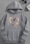 Unisex 3 Thread Cotton Gray Goldheart Loose Fit Sweatshirt Hoodie