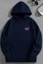Unisex 3 Thread Cotton Navy Blue Games Loose Fit Sweatshirt Hoodie - 2