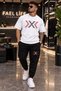 New Season Trend Unisex T-Shirt and Sweatpants Set with Arrow X Print