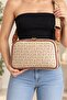 Women's Hand and Shoulder Bag with Double Zipper and Logo, Cross Strap, Mink-Tan