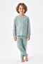 Boy's Lion and Crocodile Printed 100% Cotton Interlock Fabric Long Sleeve Pajama Set - 6