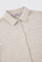 Boy's Shirt with Collar and Buttons, Gray-Melange Shirt - 3
