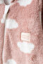 Baby Welsoft Jumpsuit with Cloud Pattern, Hooded, Teddy Bear Ears and Zipper - 2