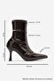Andora Brown Wrinkled Patent Leather Women's Heeled Boots - 3