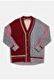 Women's Burgundy W6-35 Oversize Shirt Fabric Detailed Special Design Knitwear Cardigan - 6