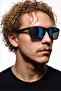 Navier Black Blue Mirror Men's Sunglasses - 3