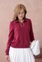 Contrast Piping Polo Collar Long Sleeve Knitwear Sweater Aw26Kz00059 - 3