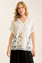 Mesh V-Neck Blouse - 2