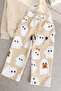 Ghost Patterned Beige Girls' and Boys' Sweatshirt and Bottom Tracksuit Children's Set - 6