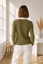 Contrast Polo Collar Buttoned Embossed Patterned Knitwear Sweater Aw26Kz00064 - 2