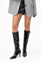 Dorado Black Wrinkled Patent Leather Women's Heeled Boots - 2