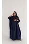 Mwt5202 - Navy Blue Abaya Soft Fabric with Slight Crinkling - 2