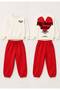 Children's Big Heart Crew Heart Printed Crew Neck Sweatshirt and Wide Leg Sweatpants 2-Piece Set - 2