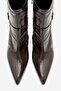 Andora Brown Wrinkled Patent Leather Women's Heeled Boots - 2