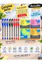 Ballpoint Pen and Sticky Note Paper Set – Blue Black Red Pen (3 Sets of Ballpoint Pens), 75X75 mm 80 Sheets of Colored Note Paper - 2
