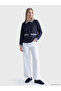 Ozmarka New Season Navy Blue Shirt Collar Striped Women's Jacket