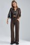 Modal Textured Zippered Sweatshirt & Trousers Two-Piece Set - 4