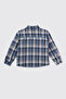Boy's Plaid Patterned Blue Shirt - 2