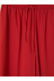 Özmarka New Season Red Women's Wide Leg Pants with Elastic Waist - 7