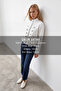 Women's White Stand Collar Decorative Button Zippered Stand Collar Jacket Alc-X15805 - 2