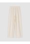 Özmarka New Season Beige Women's Wide Leg Pants with Elastic Waist - 6