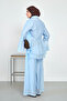 Women's Flounce Detailed Trousers Suit Blue - 6