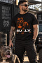 American Dog Printed 100% Cotton Crew Neck T-Shirt Men's Black Regular Fit