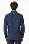 Mens Slim Fit Navy Shirt Slim Fit Cotton Men's Shirt Navy Blue - 3