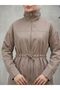 Hakim Collar Tunnel Detail Zippered Jacket-Mink - 2
