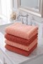 Salmon & Tile Natural Colored 4-Piece 100% Cotton Towel Set 50X90 - 6