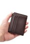 Synthetic Leather Slim Card Case Brown - 2
