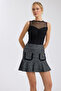Tasseled Ruffled Tweed Mini Skirt - 3