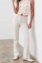 Women's Cream High Waist Spanish Flare Gabardine Trousers Alc-X15831 - 4