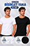 Men's Crew Neck Short Sleeve Undershirt Undershirt (Tutku Authorized Seller) 100% Cotton Set of 2 – 1 Black + 1 White