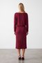 Women's Burgundy Boat Neck Modal Midi Dress Alc-X15780 - 5
