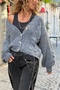 Anthracite Buttoned Knitted Detailed Soft Textured Loose Knitwear Cardigan 50 50