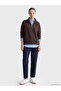 Ozmarka New Season Brown Stand Collar Soft Touch Women's Sweatshirt - 2