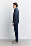 Men's Indigo Paste Detailed Textured Technical Classic Collar Long Sleeve Regular Fit Shirt A62Y2000 - 4