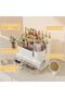 Makeup Organizer with Drawers, Rotating Cosmetic Brush Holder, Countertop Storage for Vanity, Bathro - 6