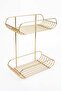 Gold 2-Tier Metal Soap Dish & Shampoo Dispenser Bathroom Corner Holder - 5
