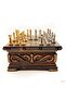 Spt-Gld Handcrafted Walnut Chest Model Chess Set with Hidden Compartment and Metal Classic Chess (171955) Ta - 2