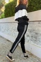 Black Glittery Elastic Waist and Leg Triko Jogger Trousers with Stripes on the Sides 30 100 - 5