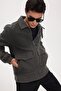 Men's Relax Fit Comfortable Cut Shirt Collar, Elastic Cuffs and Hem, Zipper Pockets, Gray Cashmere Coat - 8