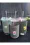 Heat-Resistant 550ml Glass Cold Coffee Cup with Straw and Lid, Flower-Patterned Soft Drink Cup - 4
