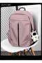 New Style Polyester Anti-theft Business Backpack Waterproof Bookbag Large Capacity School Bag With Astronaut Pendant Pink - 3