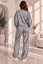Women's Plain Crew Neck Wide Leg Two-Piece Tracksuit Set Regular Fit - 2